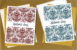 Meilleurs Voeux Damask Note Card