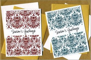 Season's Greetings Damask Note Card