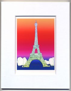 Eiffel Tower Multicolor Fine Art Print in Mat
