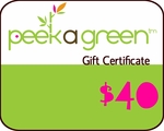 peek a green $40 gift certificate peek a green $40 gift certificate
