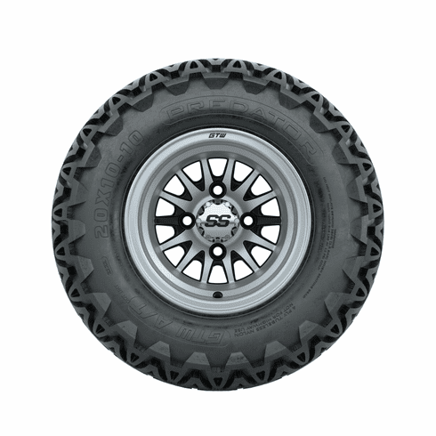 10"  GTW Medusa Black and Machined Wheels with 20"  Predator A/T Tires Set of 4