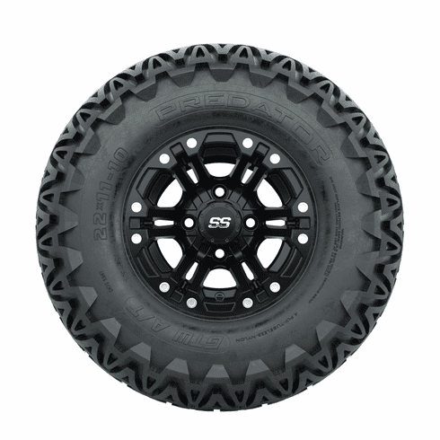 10"  GTW Specter Matte Black Wheels with 22"  Predator A/T Tires Set of 4