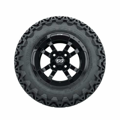 10"  GTW Storm Trooper Black Wheels with 20"  Predator A/T Tires Set of 4