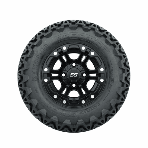 10"  Specter Matte Black Wheels and A/T Tires Set of 4