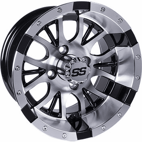 12"  GTW Diesel Black with Machined Accents Wheel