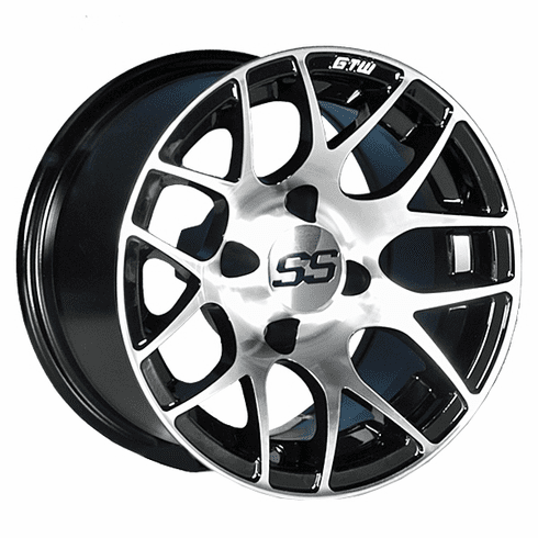 12"  GTW Pursuit Black with Machined Accents Wheel