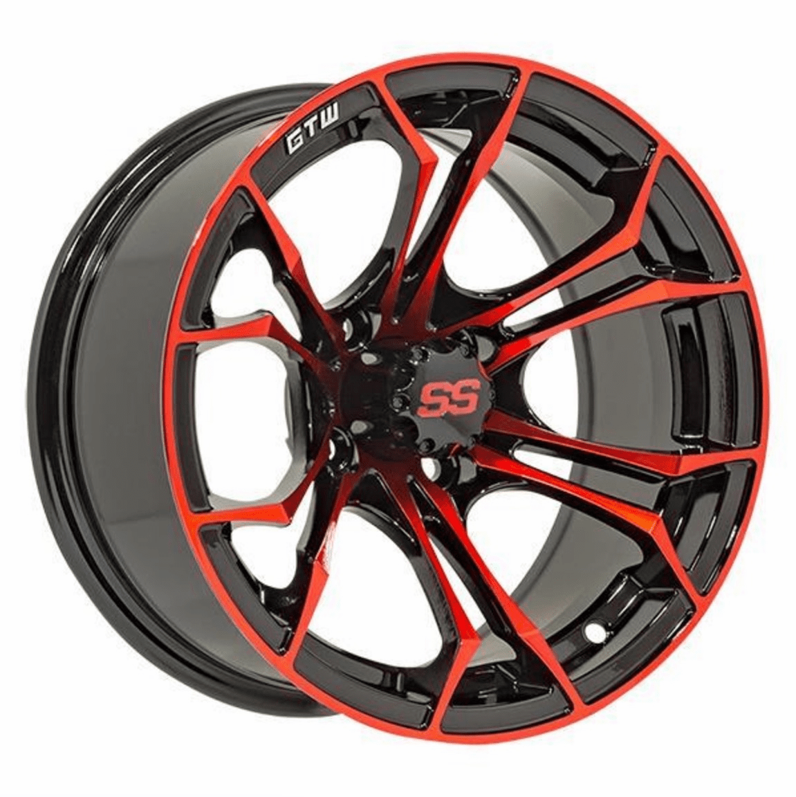 12"  GTW Spyder Black with Red Accents Wheel