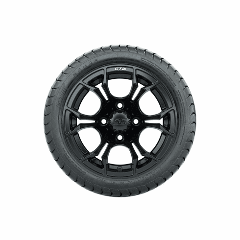 12"  GTW Spyder Matte Black Wheels with 18"  Mamba Street Tires Set of 4