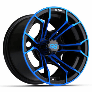 12"  GTW Spyder Wheel Black with Blue Accents