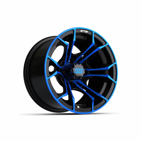 12"  GTW Spyder Wheel Black with Blue Accents