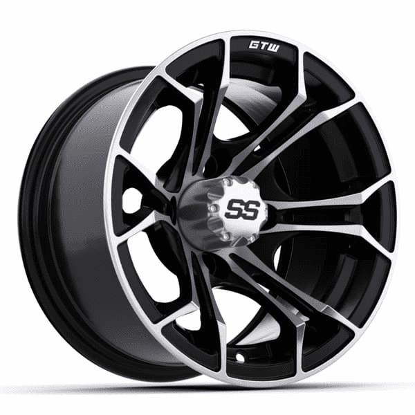 12"  GTW Spyder Wheel Black with Machined Accents