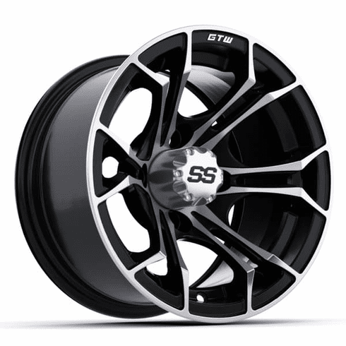 12"  GTW Spyder Wheel Black with Machined Accents