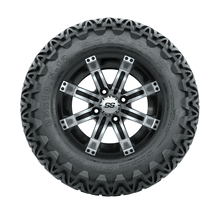 12"  GTW Tempest Black and Machined Wheels with 23"  Predator A/T Tires Set of 4