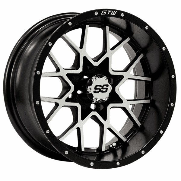 12"  GTW Vortex Matte Black & Machined Wheel