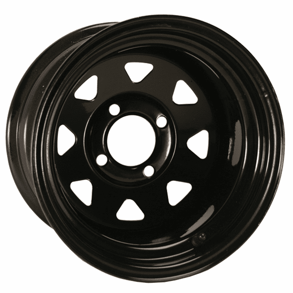 12"  Spoke Glossy Black Steel Wheel (2:5 Offset)
