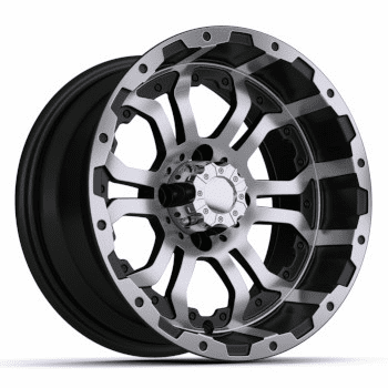 14"  GTW Omega Black with Machined Accents Wheel
