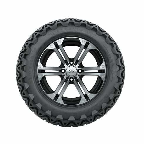 14"  GTW Specter Black and Machined Wheels with 23"  Predator A/T Tires Set of 4