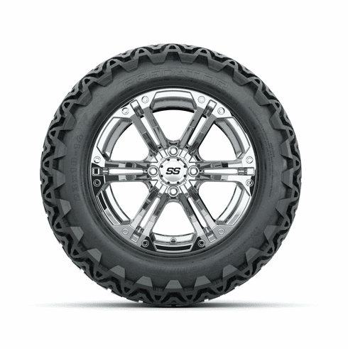 14"  GTW Specter Chrome Wheels with 23"  Predator A/T Tires Set of 4