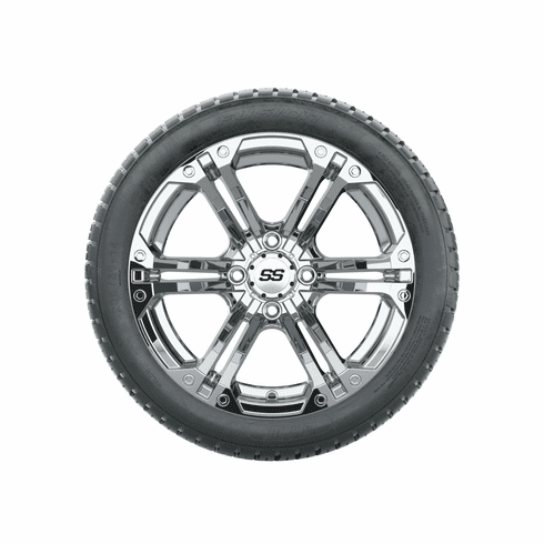 14"  GTW Specter Chrome Wheels with Fusion Street Tires Set of 4