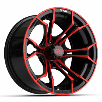 14"  GTW Spyder Black with Red Accents Wheel