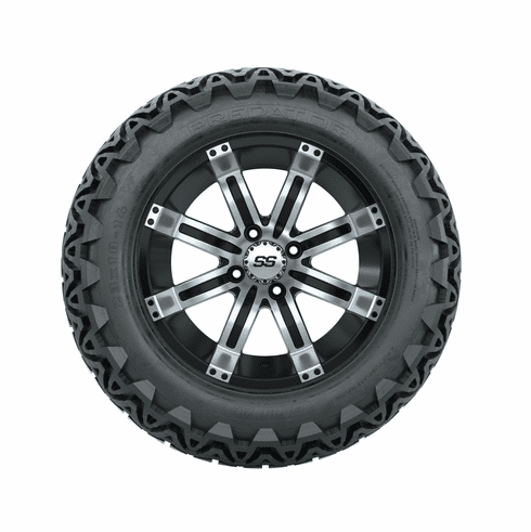 14"  GTW Tempest Black and Machined Wheels with 23"  Predator A/T Tires Set of 4