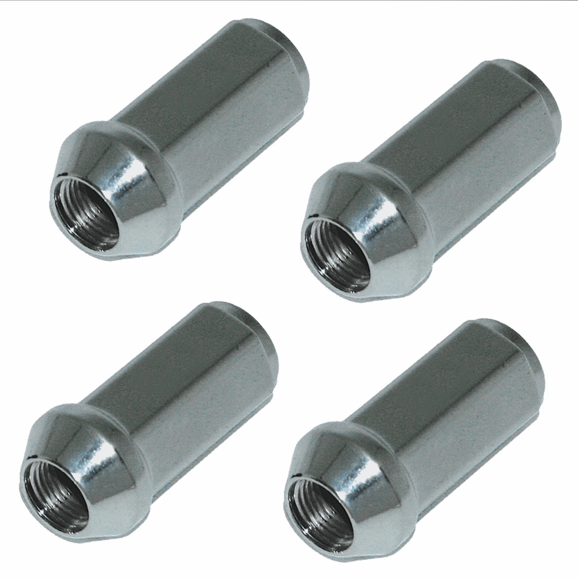 3/4" Hex Chrome Long Lug Nut 1.88" Long 1/2" x 1.88"  (Pack of 4)