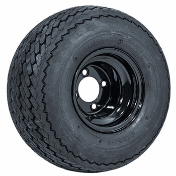 8"  GTW Topspin Tire & Black Steel Wheel Assembly
