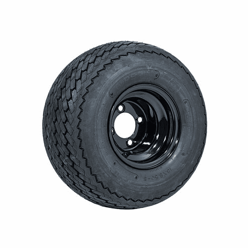 8"  GTW Topspin Tire & Black Steel Wheel Assembly