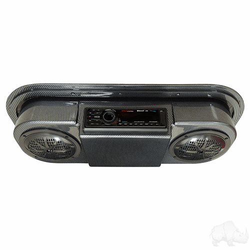 Assembled, Carbon Fiber Console w/Pyle Marine Receiver, Pyle Speakers, & Antenna