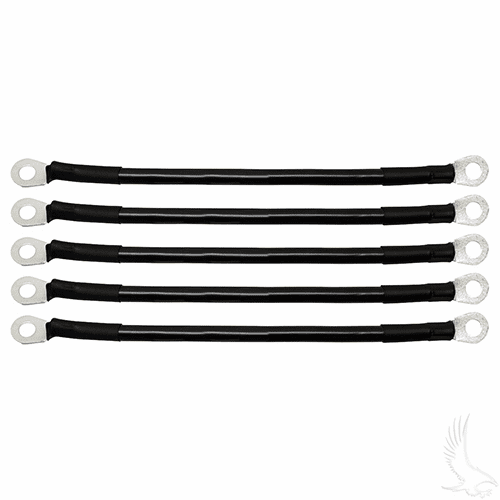 Battery Cable, PACK OF 5, 9" 4 Gauge Black