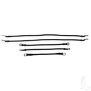 Battery Cable SET, Includes (2) 21" (2) 12" (1) 9" 4 gauge, Club Car Tempo, Onward, Prec w/ 8V Batt