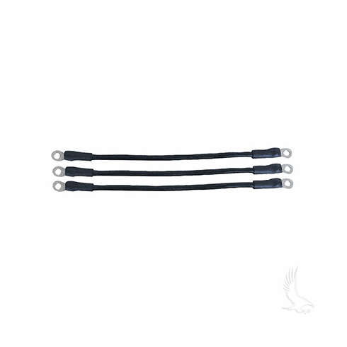 Battery Cable SET, Includes (3) 14" 4 gauge, Club Car DS w/ 12V Batteries