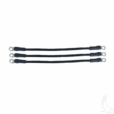 Battery Cable SET, Includes (3) 14" 6 gauge, Club Car DS w/ 12V Batteries