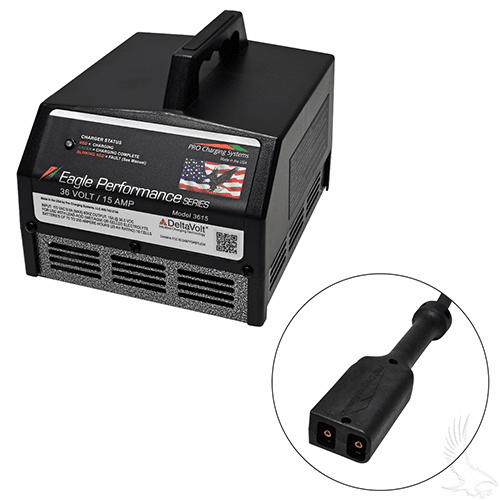 Battery Charger, Eagle Performance Series, 36V-48V Auto Ranging Voltage 15A, PowerWise Plug