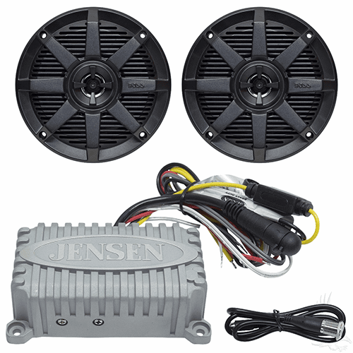 Bluetooth Audio Package with Jensen 2x80 Watt Marine Grade Amp and Boss 5.25" Speakers