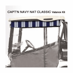 Club Car DS Navy/Natural Classic Chameleon Valance
