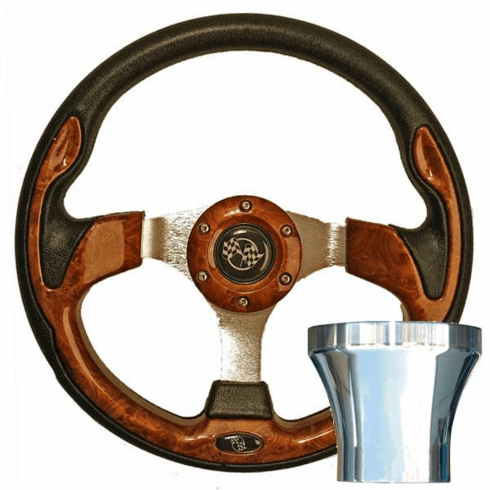 Club Car DS Woodgrain Rally Steering Wheel Kit 82-Up