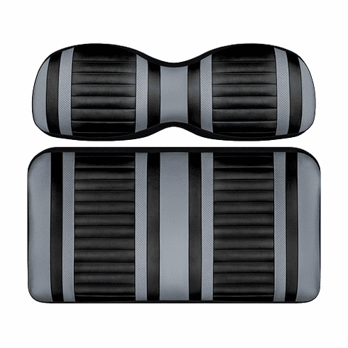 DoubleTake Extreme Front Cushion Set, E-Z-Go RXV 08+, Black/Silver