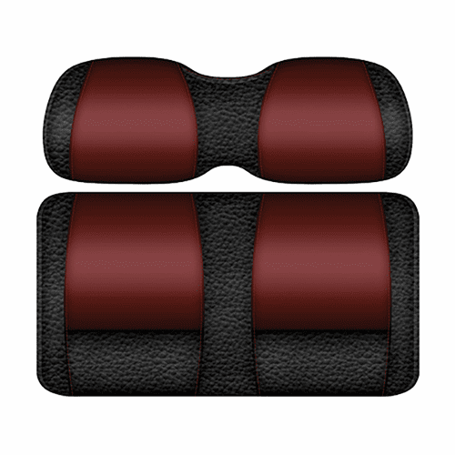 DoubleTake Veranda Front Cushion Set, E-Z-Go RXV 08+, Black/Burgundy