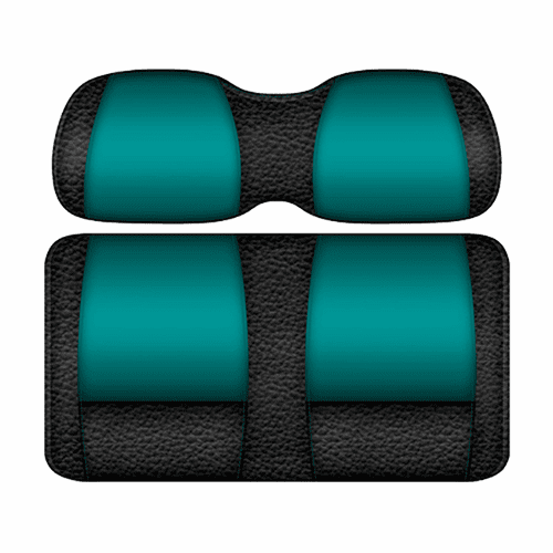 DoubleTake Veranda Seat Pod Cushion Set, E-Z-Go TXT 96+, Black/Teal