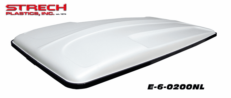 E-Z-GO 80" White Long Top No Holes Smooth Black Trim