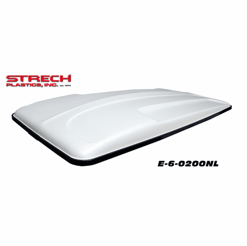 E-Z-GO 80" White Long Top No Holes Smooth Black Trim