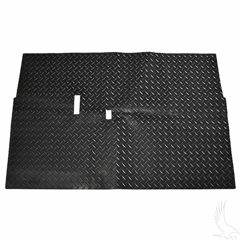 Floor Mat, Diamond Plate Rubber, Black, Club Car DS 82+