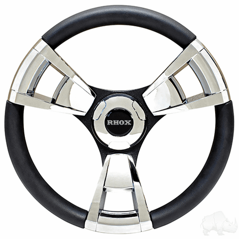 Fontana Steering Wheel, Chrome, Club Car Tempo, Onward, Precedent Hub