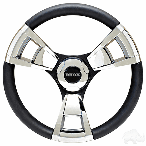Fontana Steering Wheel, Chrome, Club Car Tempo, Onward, Precedent Hub
