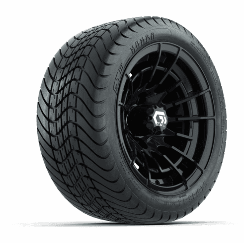 GTW Boost Gloss Black 12 in Wheels with 215/35-12 Mamba Street Tires   Full Set
