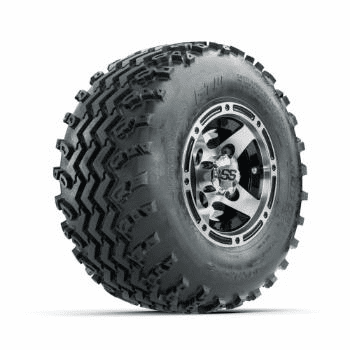 GTW Ranger Machined/Black 8 in Wheels with 18x9.50-8 Rogue All Terrain Tires Full Set