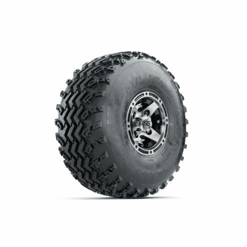 GTW Ranger Machined/Black 8 in Wheels with 22x11.00-8 Rogue All Terrain Tires Full Set