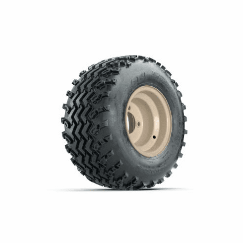 GTW Steel Club Car Beige Centered 8 in Wheels with 18x9.50-8 Rogue All Terrain Tires Full Set
