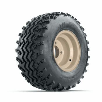 GTW Steel Club Car Beige Centered 8 in Wheels with 18x9.50-8 Rogue All Terrain Tires Full Set